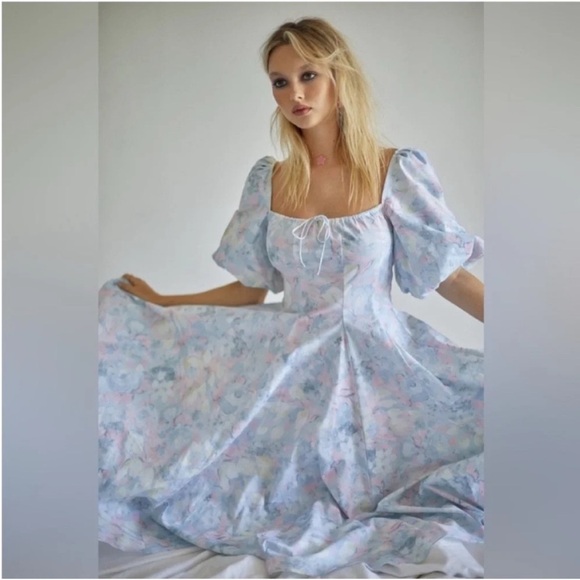 Selkie Monet Day Midi Dress - Picture 2 of 10